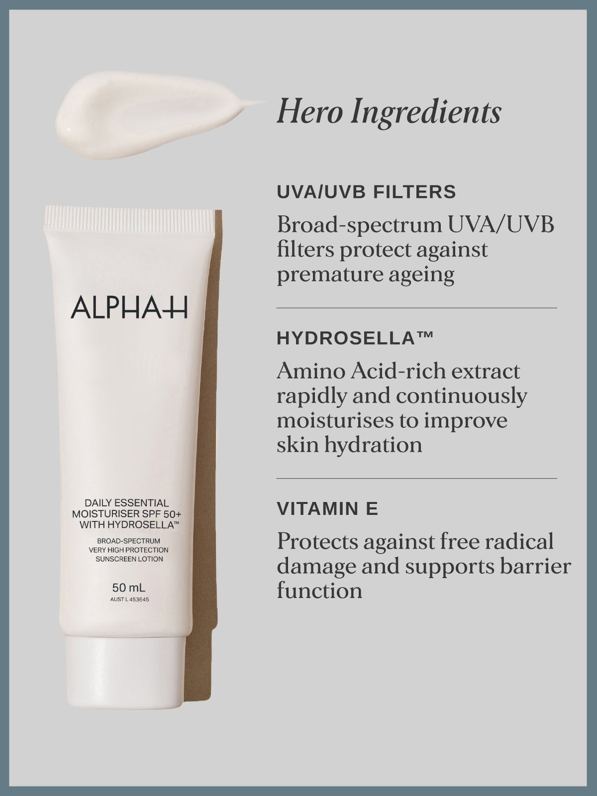 Daily Essential Moisturiser SPF50+ With Hydrosella™ 50mL